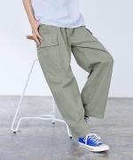 コットンリネン平織デニム　イージーワークパンツ